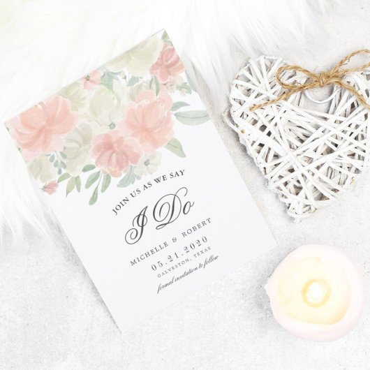 ライト春フローラ写真Save The Date 招待状