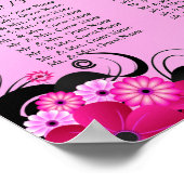 ライト暗い赤紫色16結婚のテーブル座席図 ポスター (角)