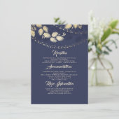 ライト木はエレガントな結婚式の詳細に挿入物を去ります エンクロージャーカード (スタンド正面)