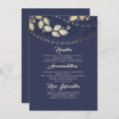 ライト木はエレガントな結婚式の詳細に挿入物を去ります エンクロージャーカード (正面/裏面)