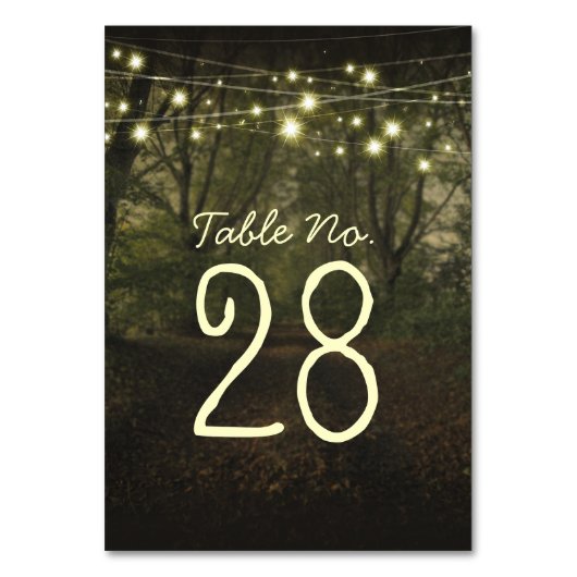 ライト木道のロマンチックなテーブル数カードをひもでつないで下さい テーブルナンバー (正面)