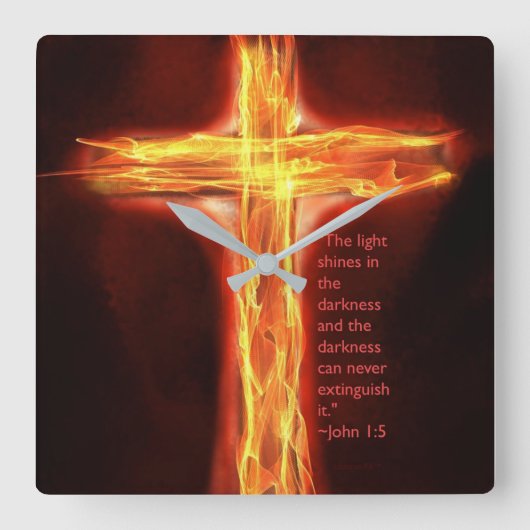 "ライト照ります"は スクエア壁時計 (正面)