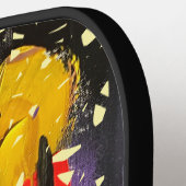 ライト熱狂するイエローを見たグラフィティポーラック ピックルボールラケット (左詳細)