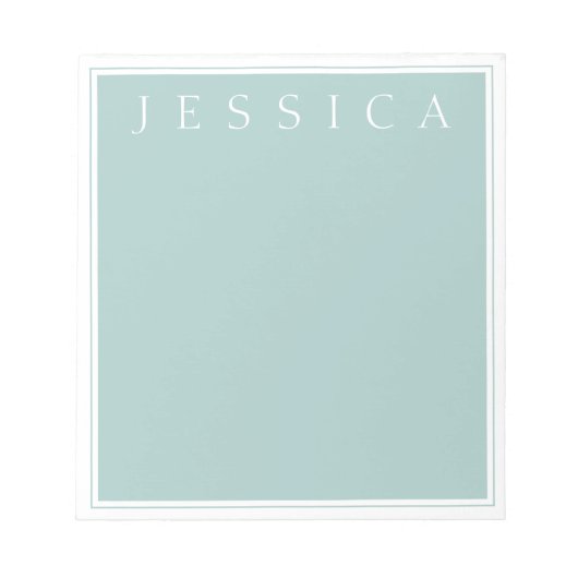 ライト石板ブルーグレー |お名前 ノートパッド (正面)