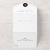 ライト秋フローラアーチバラ金ゴールドエレガンス結婚ズ オールインワン招待状 (外側)