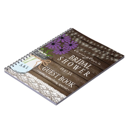 ライト素朴なブライダルシャワーのゲストブック|の一連 ノートブック (左側)
