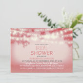 ライト素朴なブライダルシャワーのピンクの一連 招待状 (スタンド正面)
