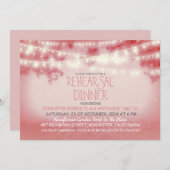 ライト素朴なリハーサルのdinneのピンクの一連 招待状 (正面/裏面)