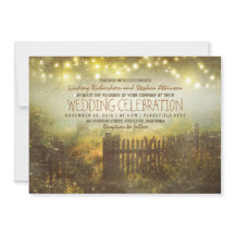 ライト素朴な国の結婚式招待状の一連