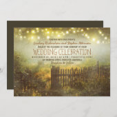 ライト素朴な国の結婚式招待状の一連 招待状 (正面/裏面)