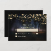 ライト素朴な結婚RSVPカードの一連 出欠カード (正面/裏面)