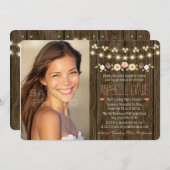 ライト素朴なSweet sixteenの赤面の一連 招待状 (正面/裏面)