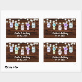 ライト素朴のステッカー付きメイスン結婚ジャー 長方形シール (シート)