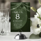 ライト素朴のツリーストリンググリーン彫りイニシャル テーブルナンバー