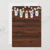 ライト素朴のテーブル番号結婚付きメイソン・ジャー 招待状 (裏面)