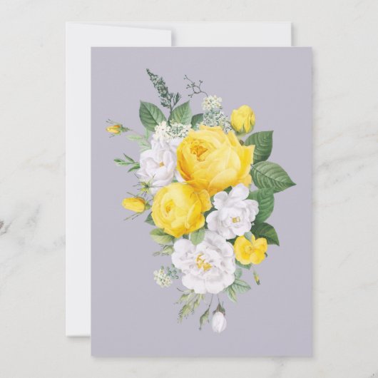 ライト素朴イエローフローラバチュラーパーティ 招待状 (裏面)