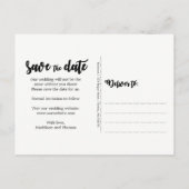 ライト素朴ウッドウェディング日付を保存 案内ポストカード (裏面)