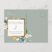 ライト素朴ウッドヒマワリブライダルシャワー写真 インビテーションポストカード (裏面)