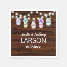 ライト素朴ズ・ナプキン付きメイソ結婚ン・ジャー