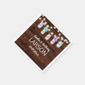 ライト素朴ズ・ナプキン付きメイソ結婚ン・ジャー スタンダードカクテルナプキン (角)