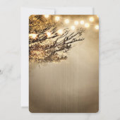 ライト素朴ツリーの枝とラ結婚イト 招待状 (裏面)