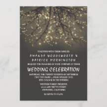 ライト素朴ツリー分岐結婚式招待状