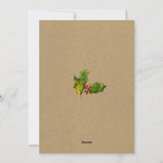 ライト素朴ドクリスマスツリークラフトホリデー シーズンカード (裏面)