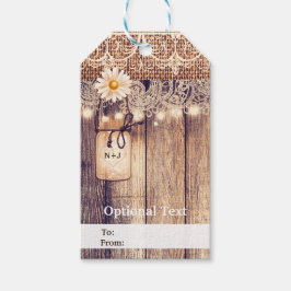 ライト素朴メイソンジャースデイジー&レースカントリー ギフトタグ