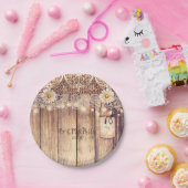 ライト素朴メイソンジャースデイジー&レース結婚ズ ペーパープレート (パーティー)