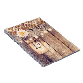 ライト素朴メイソンジャースデイジー&レース ノートブック (右側)