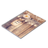 ライト素朴メイソンジャースデイジー&レース ノートブック (左側)