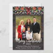 ライト素朴付きクリスマスガーランド写真 シーズンカード (正面)