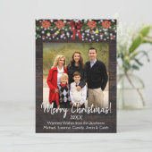 ライト素朴付きクリスマスガーランド写真 シーズンカード (スタンド正面)