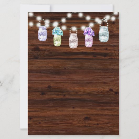 ライト素朴付きメイソンジャー結婚式招待状 招待状 (裏面)