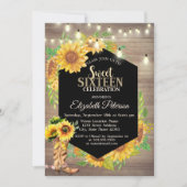 ライト素朴、ひまわりウッドカントリーSweet 16 招待状 (正面)