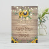 ライト素朴、ひまわりウッドスウィート16パーティー 招待状 (スタンド正面)