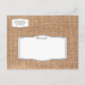 ライト素朴Burlap日付ポストカードの保存 案内ポストカード (裏面)