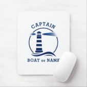 ライト航海のハウスキャプテン&ボートまたは名前ネイビー マウスパッド (マウス)