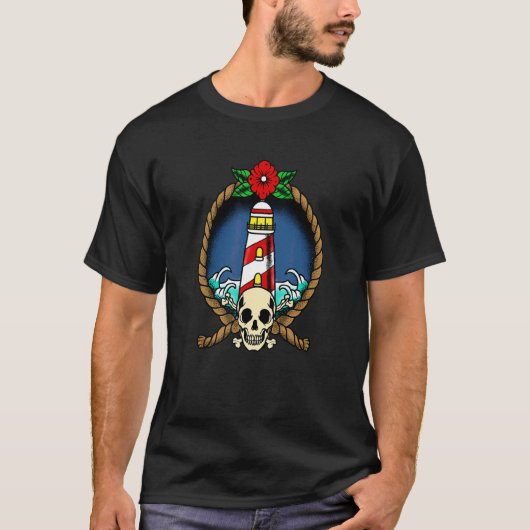 ライト航海のハウスコーストウォーターシースカル海L Tシャツ (正面)