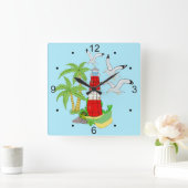 ライト航海のハウスシーンスクエアクロック スクエア壁時計 (ホーム)