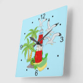 ライト航海のハウスシーンスクエアクロック スクエア壁時計 (傾斜)