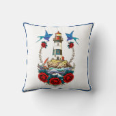 ライト航海のハウスレッドブルー クッション (裏面)