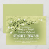 ライト薄緑の結婚式招待状の一連 招待状 (正面/裏面)