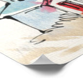 ライト赤と白ハウスシーン ポスター (角)