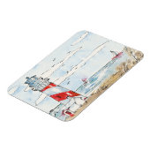 ライト赤と白ハウスシーン マグネット (左側)