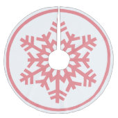 ライト赤面コーラルピンクスノーフレークオンホワイト ブラッシュドポリエステルツリースカート (正面)