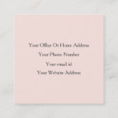 ライト赤面ピンクグレイモダンブライトはっきりしたクラシー スクエア名刺 (裏面)