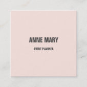 ライト赤面ピンクグレイモダンブライトはっきりしたクラシー スクエア名刺 (正面)