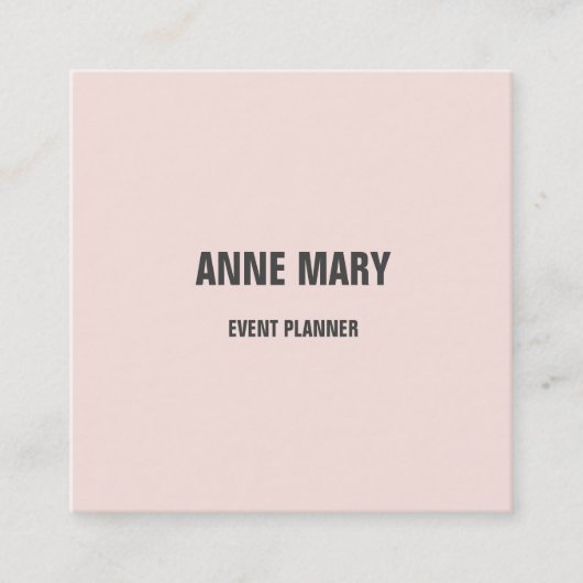 ライト赤面ピンクグレイモダンブライトはっきりしたクラシー スクエア名刺 (正面)