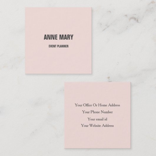 ライト赤面ピンクグレイモダンブライトはっきりしたクラシー スクエア名刺 (正面/裏面)